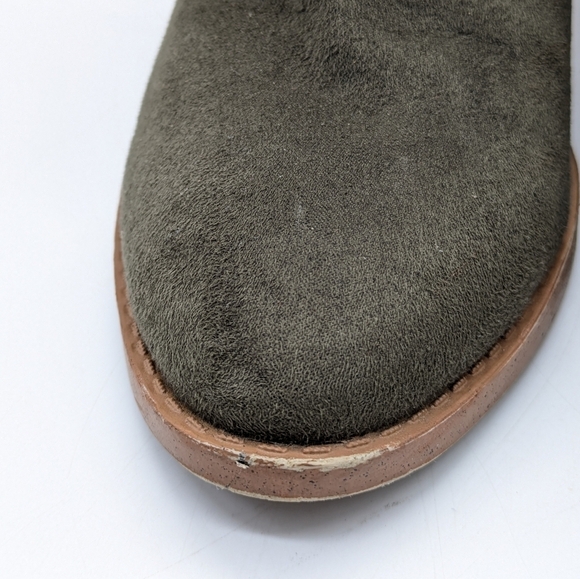 Joie Kayden moss green faux suede slip on wedge heel ankle boot 10 - Picture 3 of 13